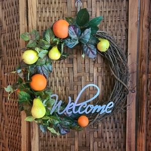 Welcome Fall Fruit 18in Wreath